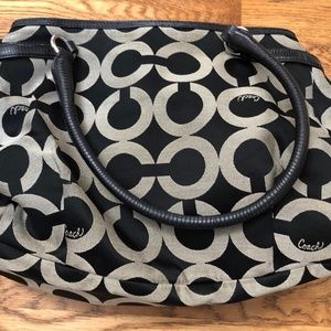 Black monogram Coach handbag